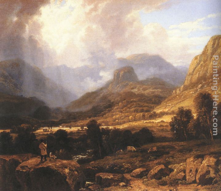 Landscape in the Lake District with the Vale of St. John between Thirlmere and Keswick painting - William Havell Landscape in the Lake District with the Vale of St. John between Thirlmere and Keswick art painting